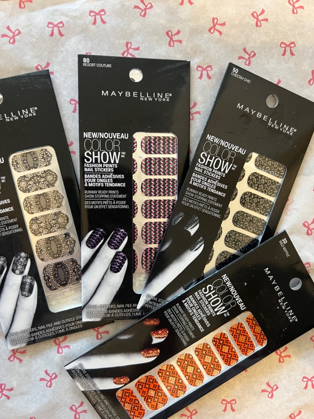 Maybelline Color Show Nail Stickers - Purple, Black, Gold, Orange